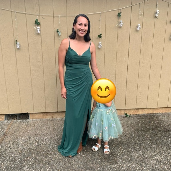 Azazie Deandra Dark Green Mermaid Dress - Picture 3 of 4